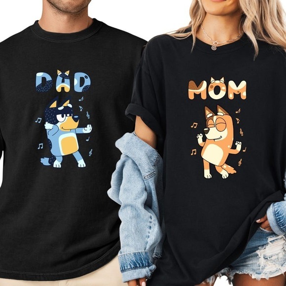 Other - Blue Dog Mom Dad Shirt,Mothers Day Shirt,Fathers Day Shirt